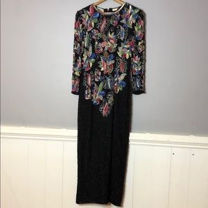 Sweelo Sequin Vintage Dress sz 8/10 med back slit